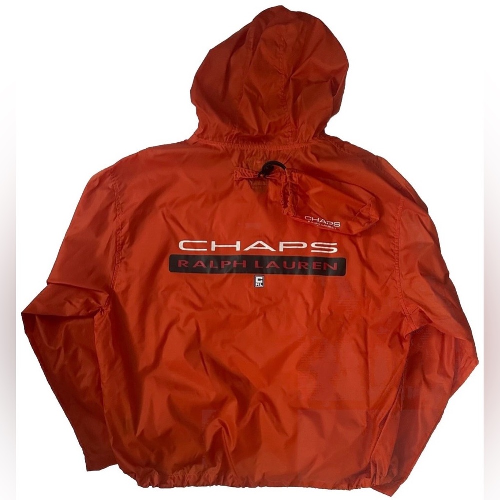 NEW RALPH LAUREN CHAPS RAIN JACKET M MENS PACKABLE PULLOVER OVERSIZED